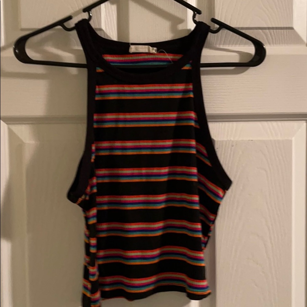 Crop top multi color tee